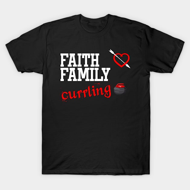 Faith Family Currling T-Shirt by gdimido